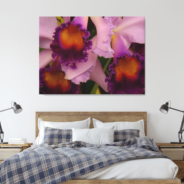 Royal Lila Cattleya Orchid Canvastryck (Insitu (sovrum))