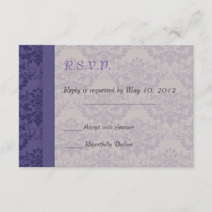 Royal Lila Damask Wedding OSA Kort