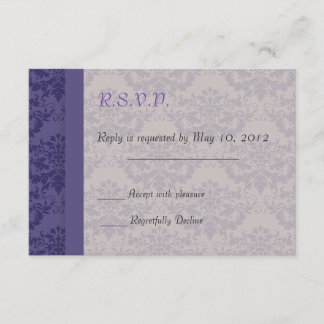 Royal Lila Damask Wedding OSA Kort