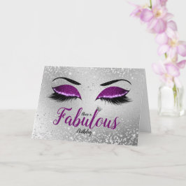 Royal Lila Fabulous Glitter Öga födelsedag Kort