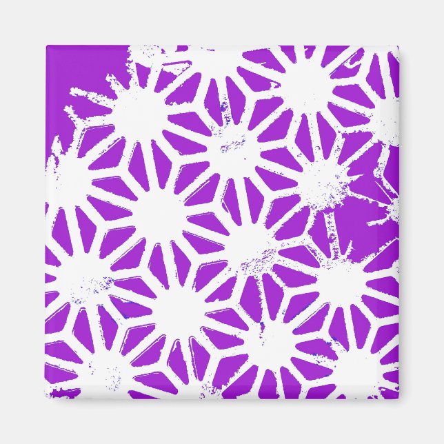 Royal lila geometrisk mönster magnet (Framsidan)
