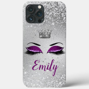 Royal Lila Glitter Öga Monogram