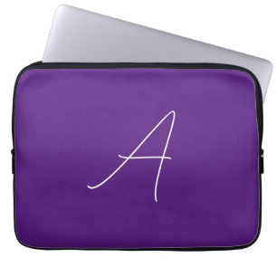 Royal Lila Initial Brev Monogram Calligrafi Laptop Fodral