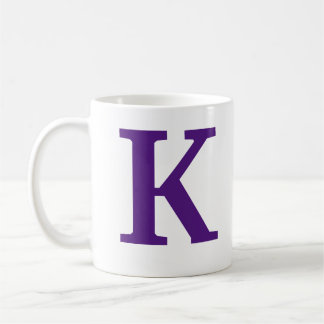 Royal lila Initial brev/monogram kaffe Mugg