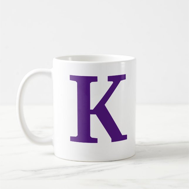 Royal lila Initial brev/monogram kaffe Mugg (Vänster)