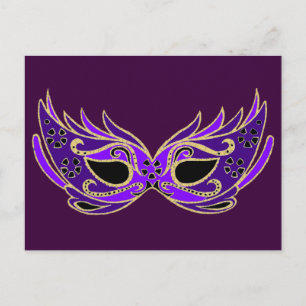 Royal lila maskerad maskering vykort