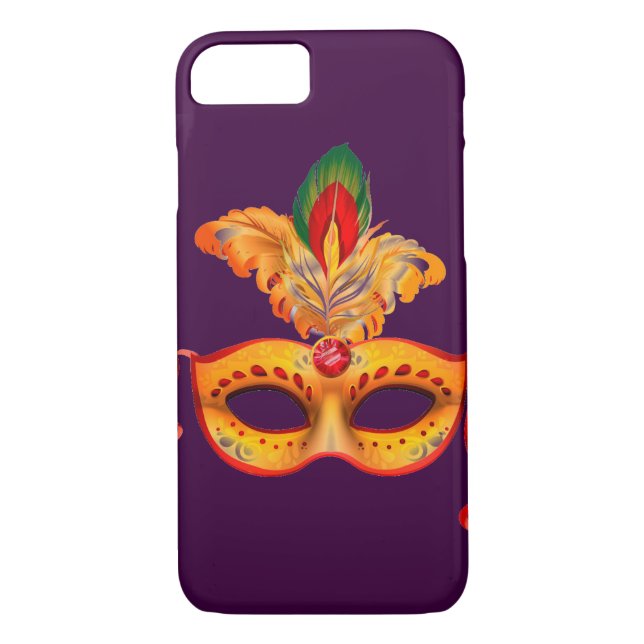 Royal lila maskmaskmardi gras Case-Mate iPhone skal (Baksida)