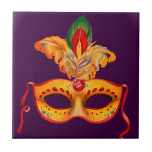 Royal lila maskmaskmardi gras kakelplatta