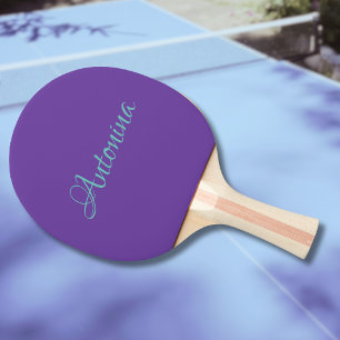 Royal Lila Modern Namn Minimalistisk Trendig Pingisracket