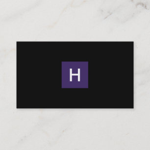 Royal Lila Monogram Square Visitkort