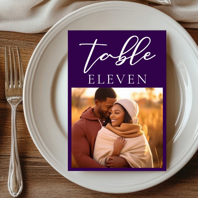 Royal Lila par foto Evening Bröllop Bordsnummer (Skapare uppladdad)