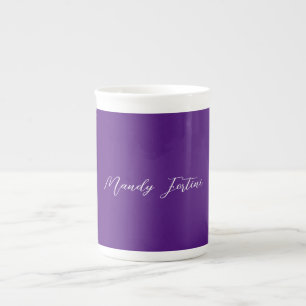 Royal Lila Plain Elegant Minimalist Calligraphy Benporslin Mugg