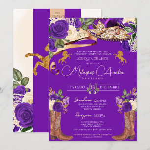 Royal Lila Ro Mariachi Finare Western Charra Inbjudningar
