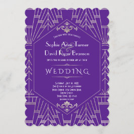 Royal Lila Silver Underbar Gatsby 1920-talet Bröll Inbjudningar