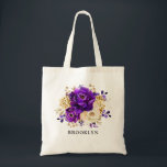 Royal Lila Violet Guld Blommigt Bridesmaid-gåva Tygkasse<br><div class="desc">Elegant royal lila guld,  tema bridesmaid-gåva till påsen med elegant bouquet av blommor av royal lila,  Indigo,  guld,  gult färg ro och eukalyptus löv. Kontakta mig om du behöver hjälp med anpassning eller om du behöver någon annan produkt med den här designen.</div>