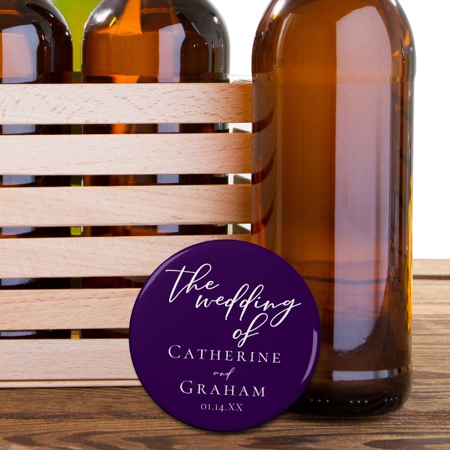 Royal Lila Vit Anpassningsbar Kväve Bröllop Flasköppnare (Skapare uppladdad)