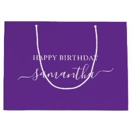 Royal Lila White Elegant Script Namnteckning Namn