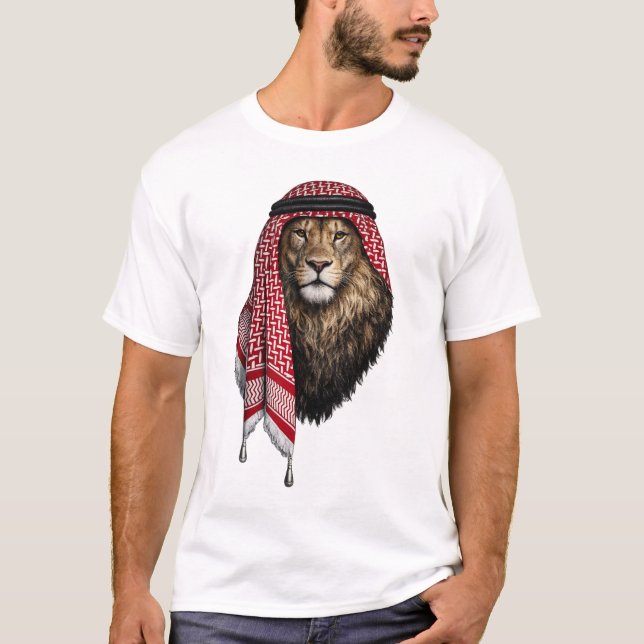 Royal Lion arabisk stil t-shirt – kulturell design (Framsida)