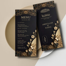 Royal & Luxurij Golden Blommigt Islamiska Bröllop