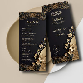 Royal & Luxurij Golden Blommigt Islamiska Bröllop Meny