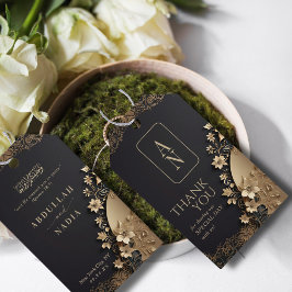 Royal & Luxurit Golden Blommigt Islamic Tack Presentetikett