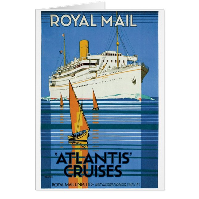 Royal Mail "Atlantis Cruises" Hälsningskort (Framsidan)