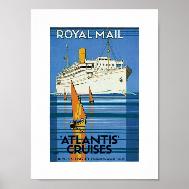 Royal Mail "Atlantis Cruises" Poster (Framsidan)
