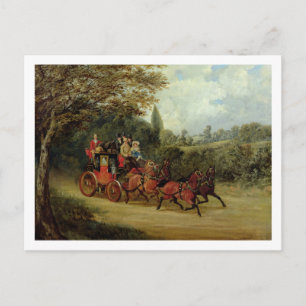 Royal Mail Coach with Passenger (olja på canva) Vykort