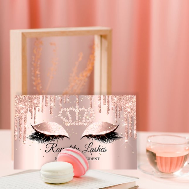 Royal Makeup Artist Lash Crowned Princess Visitkort (Royal Makeup Artist Lashes Crowned Princess Business Card)