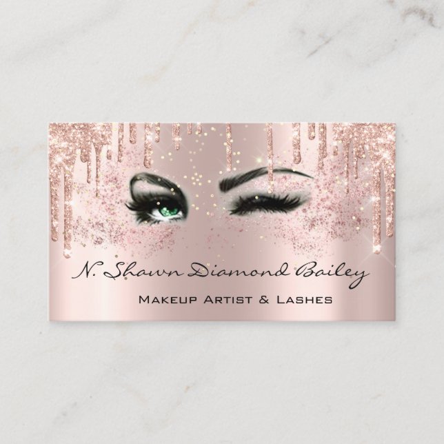 Royal Makeup Artist Lash Ro Drip Grönt Öga Visitkort (Framsida)