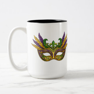 Royal Mardi Gras Crowns and Jewels Pattern Coffee  Två-Tonad Mugg