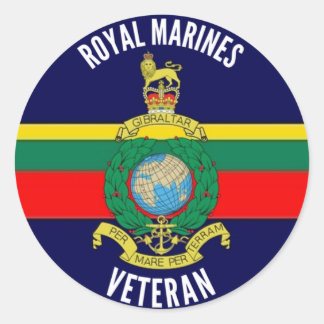 Royal Marines Veteran Circle Sticker Runt Klistermärke