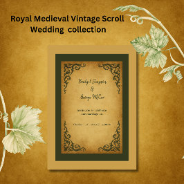 Royal Medieval Vintage Rulla Bröllop Inbjudningar