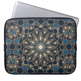 Royal Midnight & Gold Geometric Mosaic Laptop Fodral