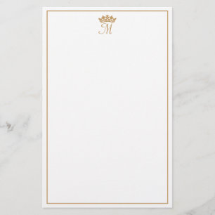 Royal Monogram Anpassade Personal Stationery Brevpapper