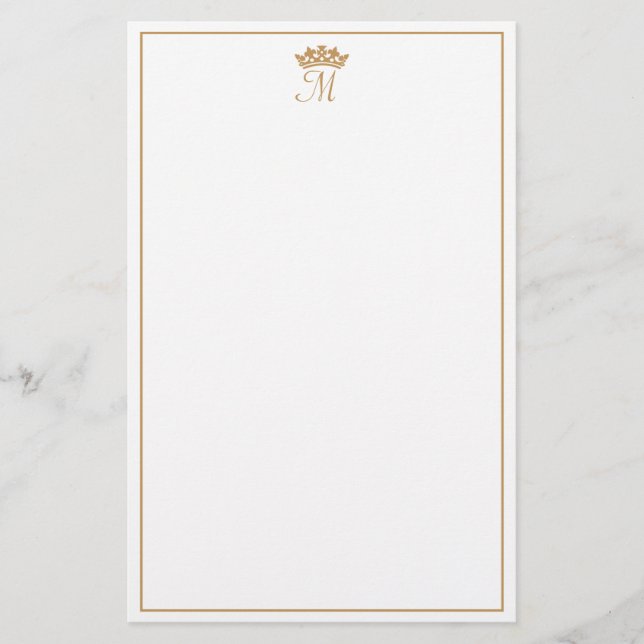 Royal Monogram Anpassade Personal Stationery Brevpapper (Framsida)