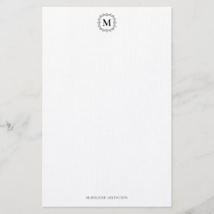 Royal Monogram Vapensköld Classic Black Personlig Brevpapper