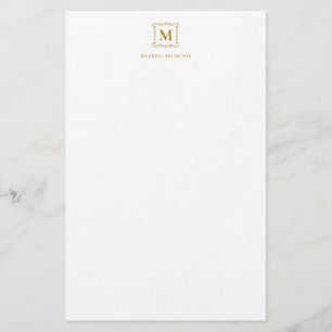 Royal Monogram Vapensköld Luxury Guld Personlig Brevpapper