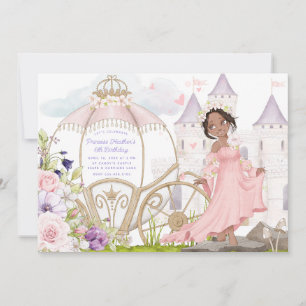 Royal Mörk Skin Princess Birthday Inbjudningar