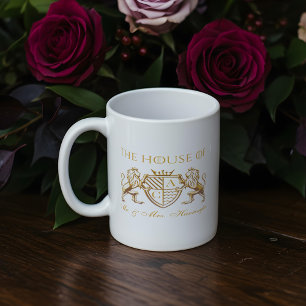 Royal Muse Medieval Fantasy Lejon Emblem Bröllop Kaffemugg