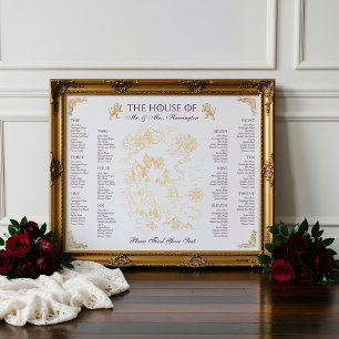 Royal Muse Medieval Fantasy Old World Map Bröllop Poster