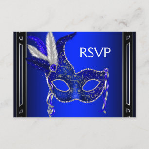 Royal Navy Blå Maskeradfest RSVP OSA Kort
