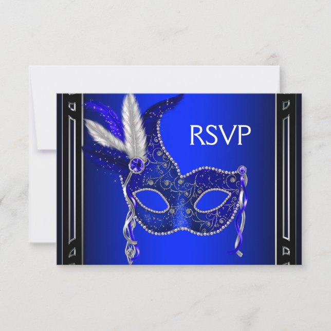 Royal Navy Blå Maskeradfest RSVP OSA Kort (Framsida)