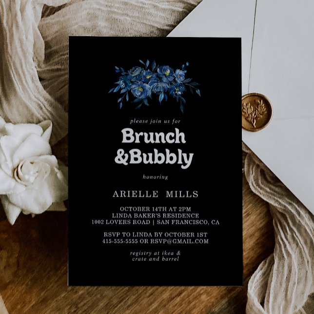Royal Navy Blomsterbrunch och Bubbly Bröllopsdusch Inbjudningar (Skapare uppladdad)