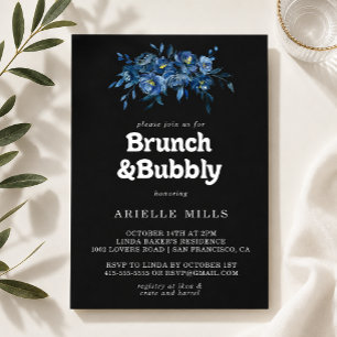 Royal Navy Blomsterbrunch och Bubbly Bröllopsdusch Inbjudningar