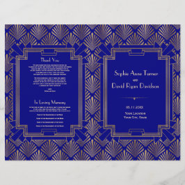 Royal Navy Blue Guld Underbar Gatsby Art Deco Prog