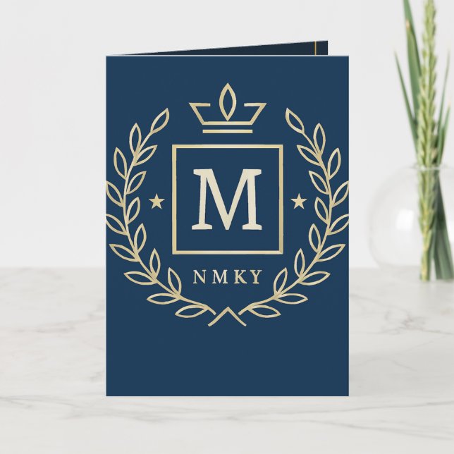 "Royal NMKY Emblem – Monogram M Crest Design" Kort (Framsida)