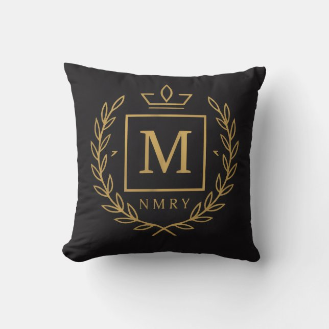"Royal NMKY Emblem – Monogram M Crest Design" Kudde (Framsida)
