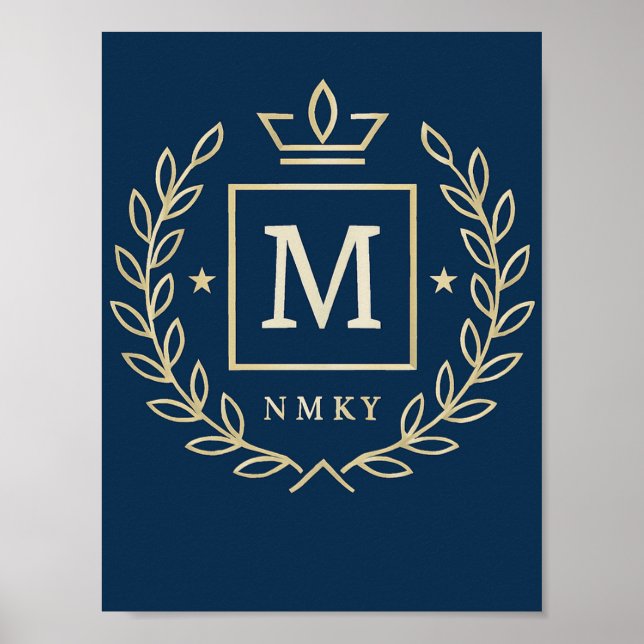 "Royal NMKY Emblem – Monogram M Crest Design" Poster (Framsidan)