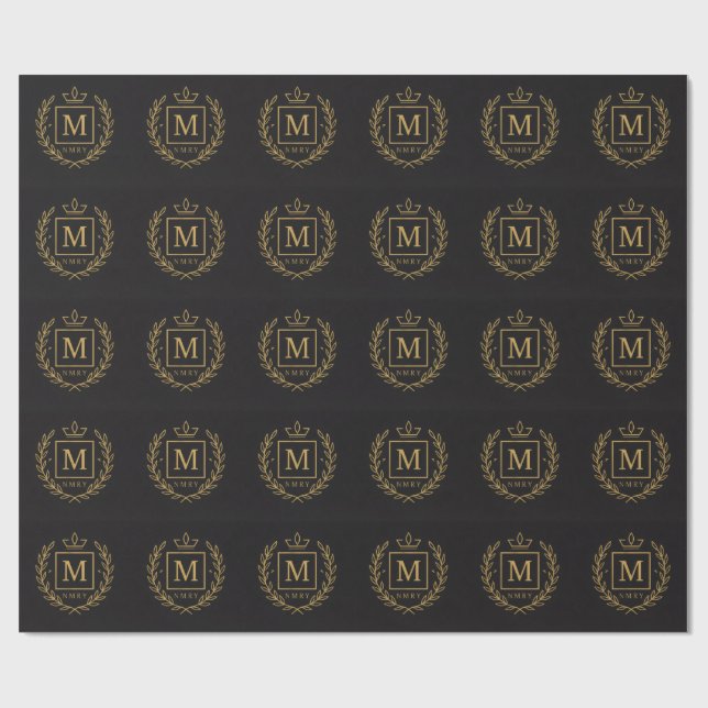 "Royal NMKY Emblem – Monogram M Crest Design" Presentpapper (Platt)